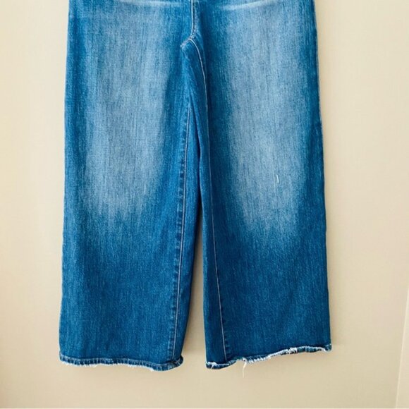 Madewell Wide-Leg Crop Denim Jeans Blue Sz 25 - Picture 3 of 11